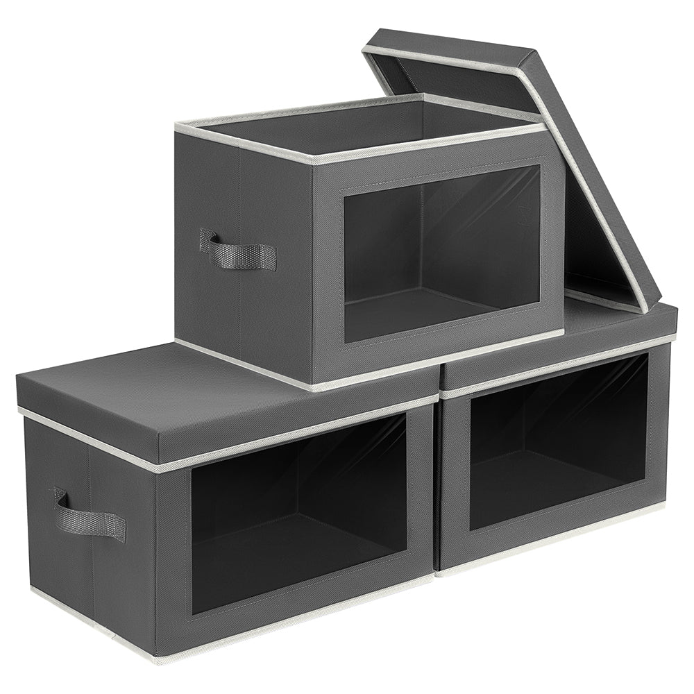 Homsorout Storage Bins with Lids - Fabric Storage Boxe with Window