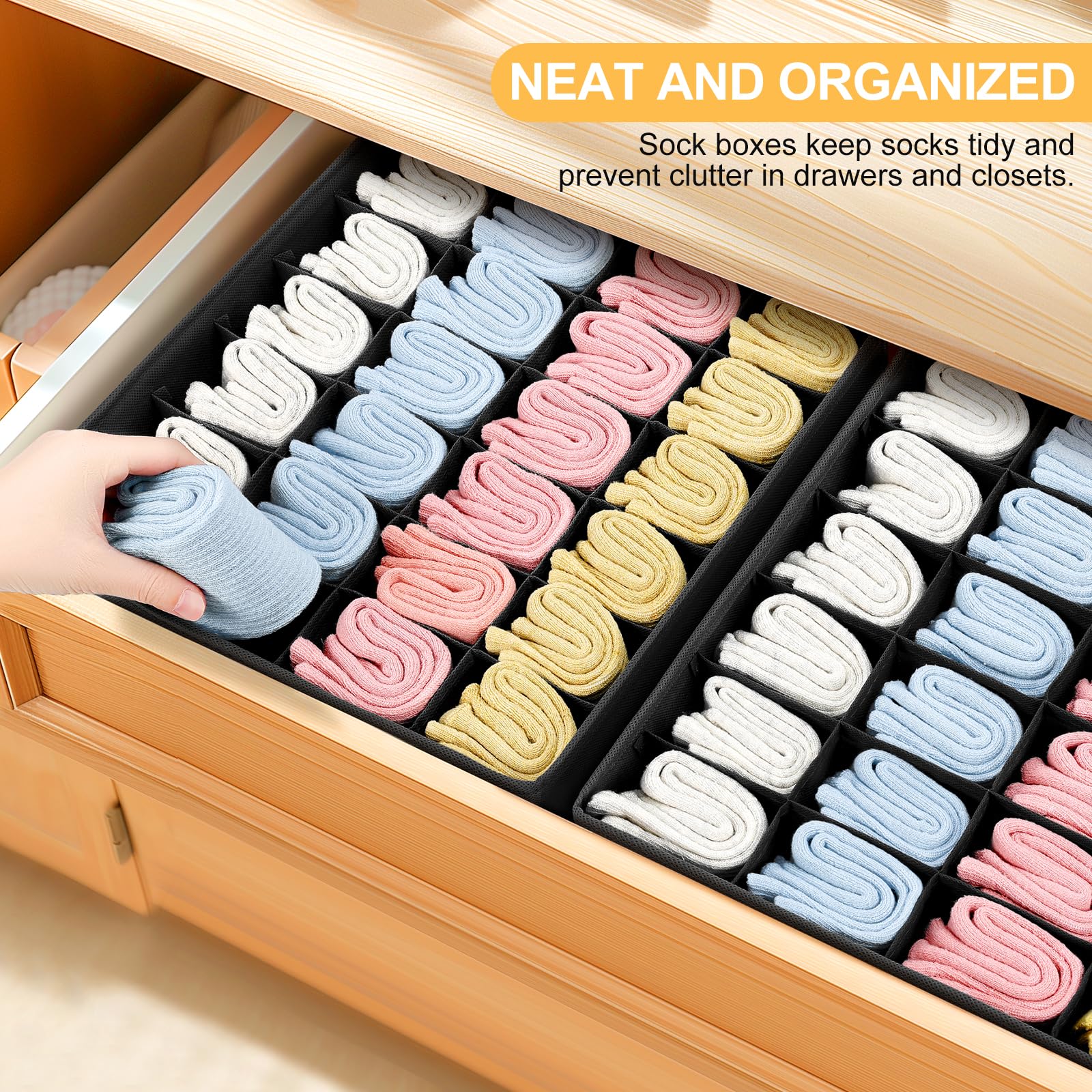 Joyoldelf Sock Drawer Organizer Divider 2 Packs Underwear Organizer