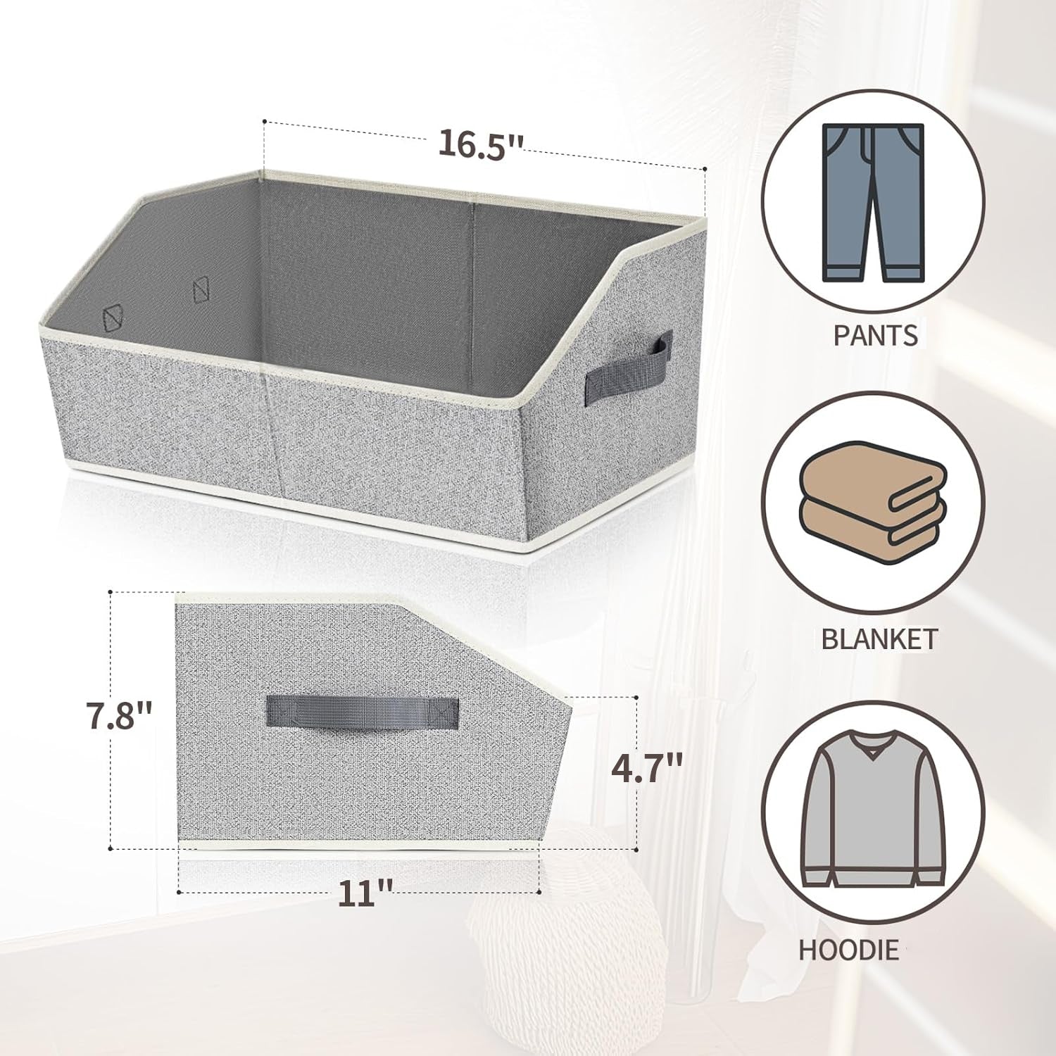 Homsorout 6 Packs Closet Organizers Bins