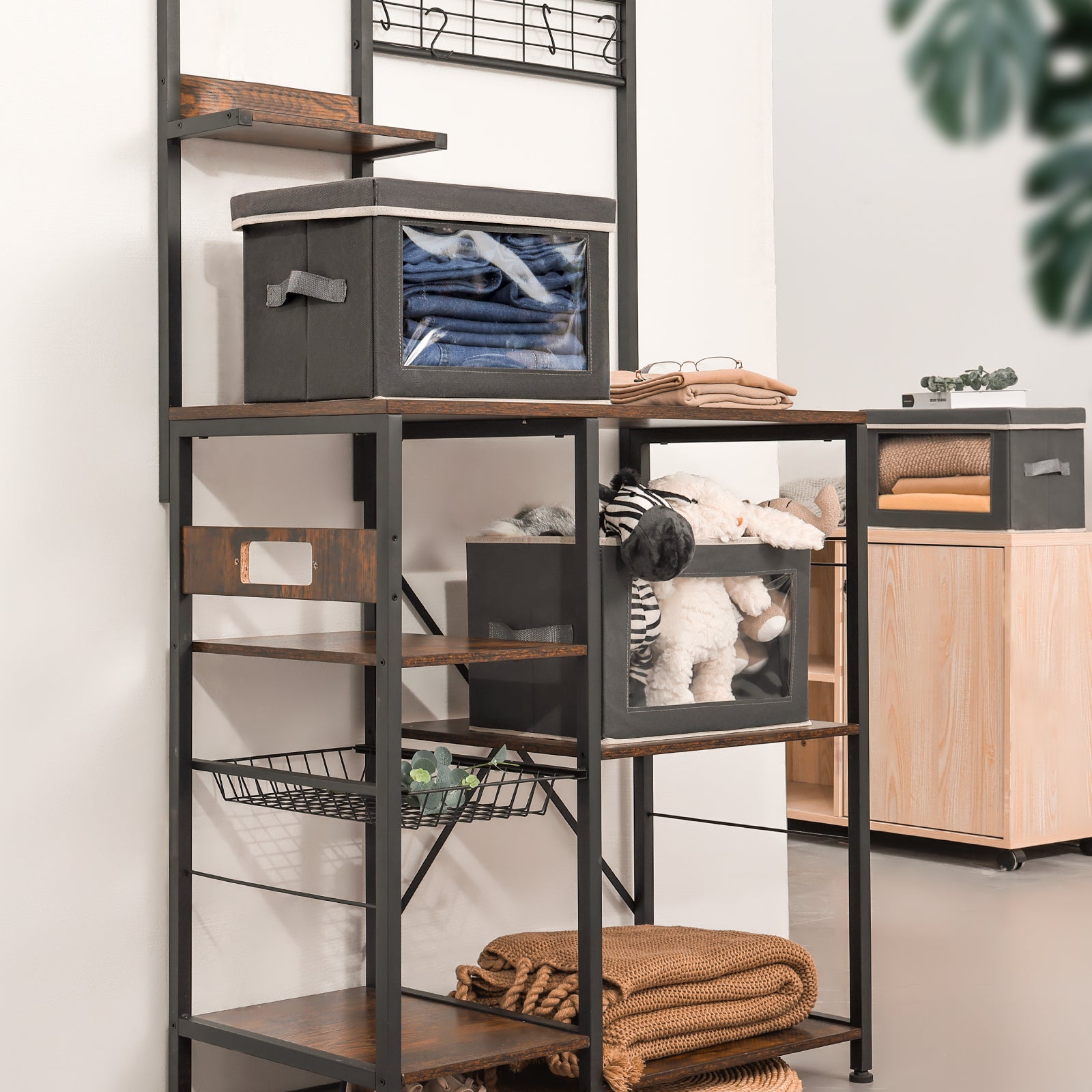 Homsorout Storage Bins with Lids - Fabric Storage Boxe with Window