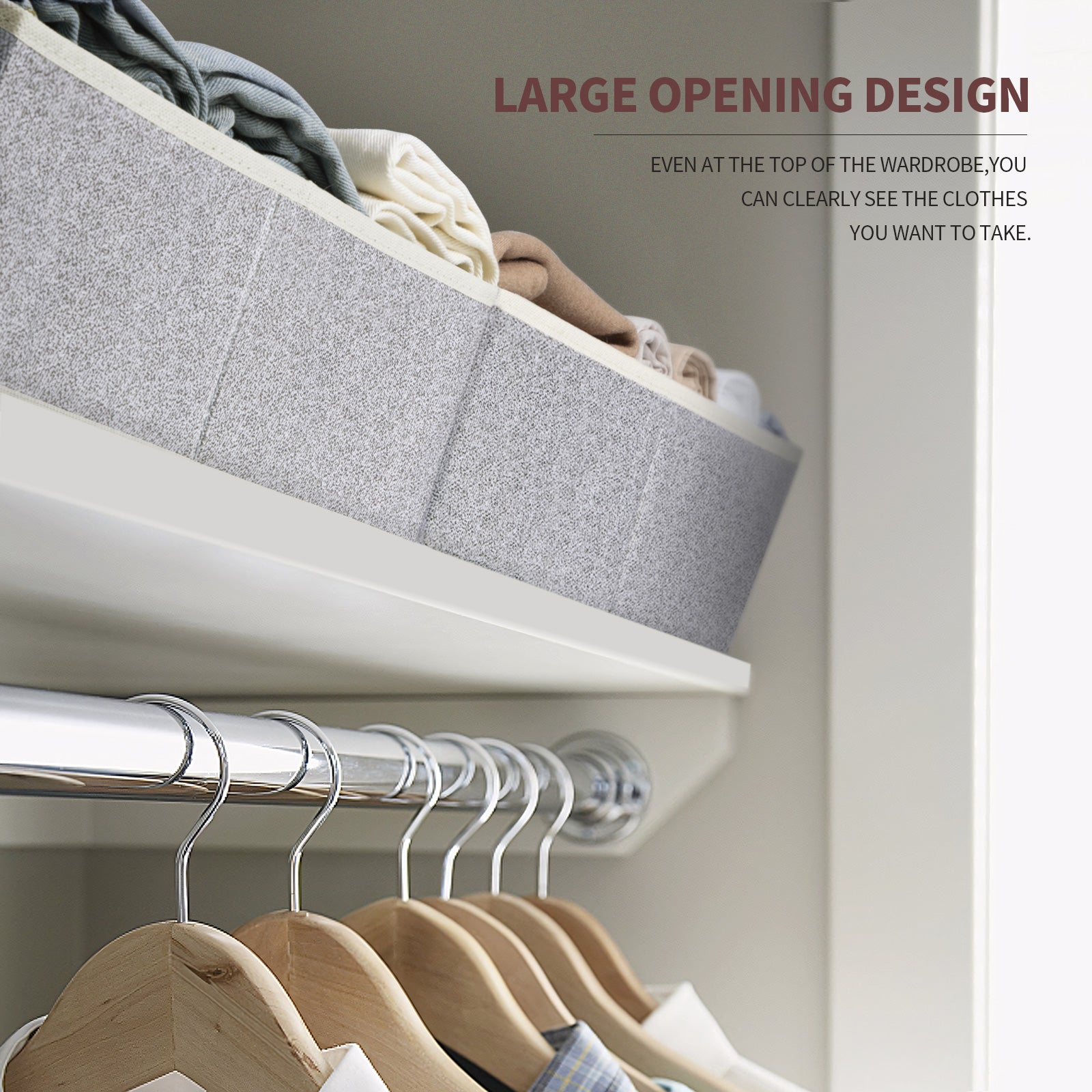 Homsorout 6 Packs Closet Organizers Bins