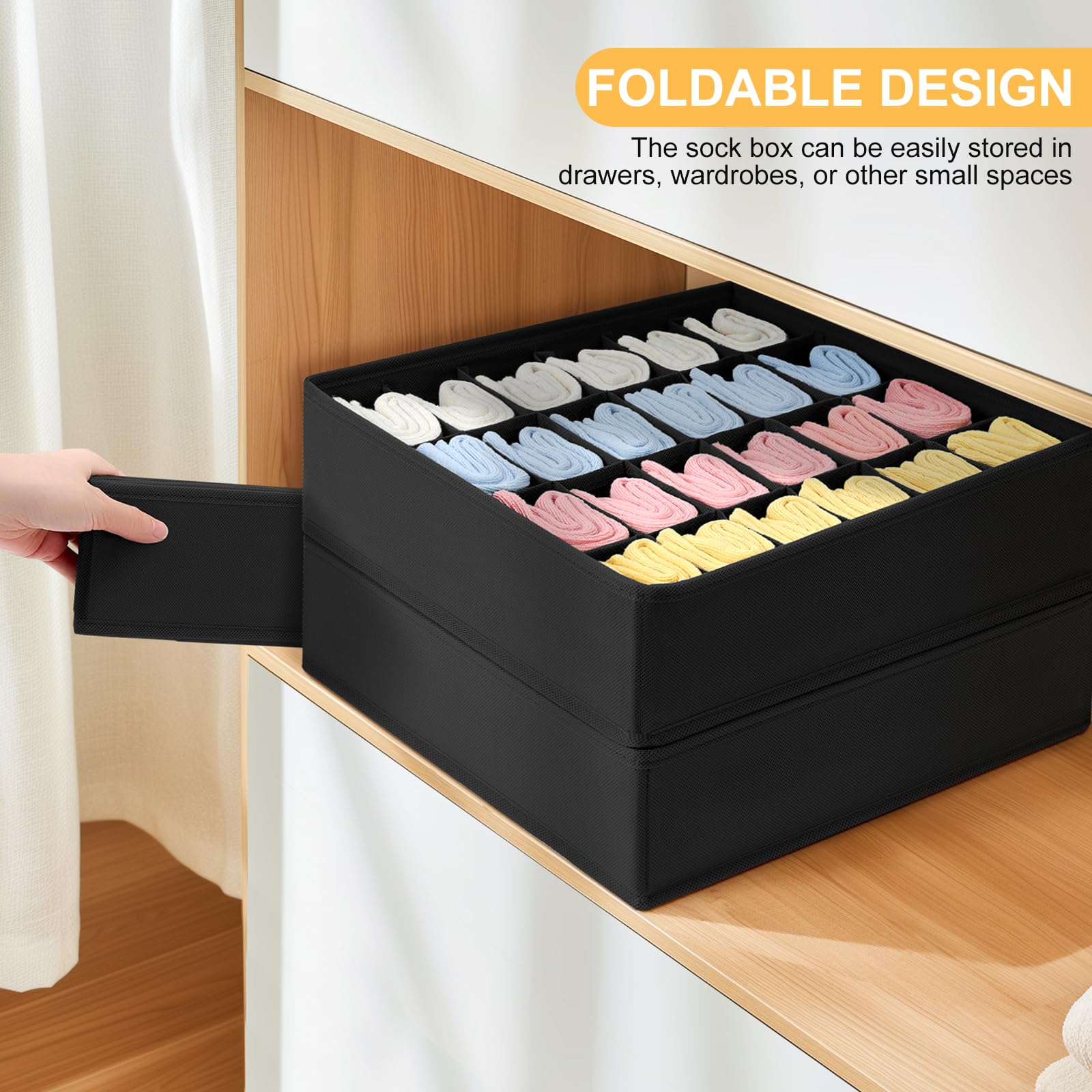 Joyoldelf Sock Drawer Organizer Divider 2 Packs Underwear Organizer