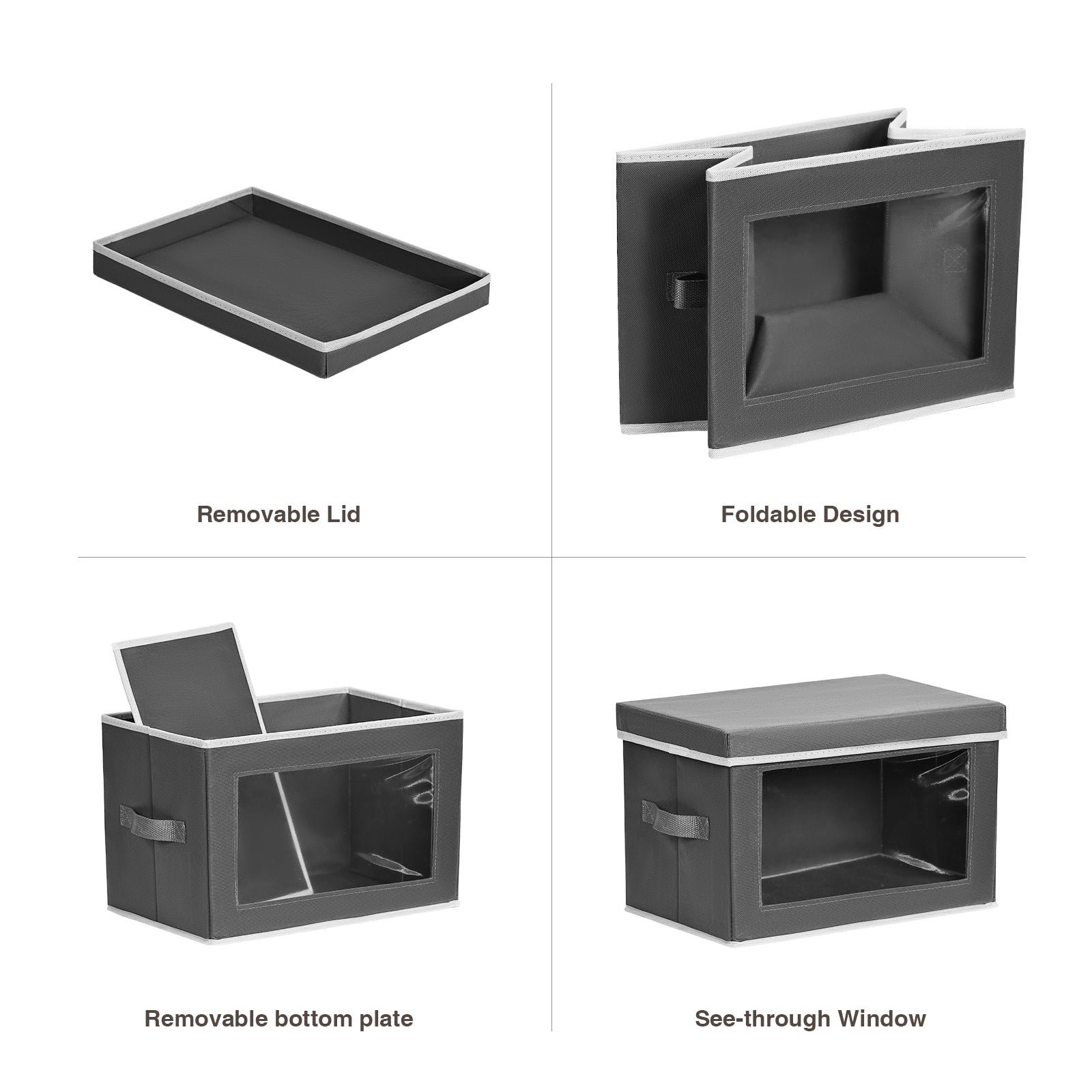 Homsorout Storage Bins with Lids - Fabric Storage Boxe with Window